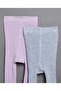 Purple Girl's 2 Pack Footed Stockings