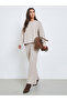 Beige Wide Leg Flat Knit Pants