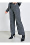 Charcoal Wide Leg Flat Knit Pants - 2