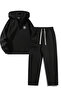 Unisex Oversized Zippered Hooded Sweatpants Joger - California Logo Printed Sweatpants Set