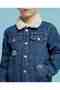 washed denim jacket with long sleeves - 4