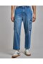 Solid Cargo Jeans with Button Closure - 2