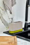 Gözde - Modern Liquid Soap Dispenser Practical Design with Transparent Color Base and Sponge Compartment (550 ml) - 2