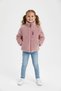 Hei Unisex Children's Cotton Pink Fleece Zippered Pocket Plush Look Coat - 2