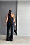 Black High Waist Stretch Fabric Flared Jeans (SIZE GUIDE IS IN THE IMAGE) - 3