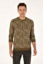 Men's Regular Fit Crew Neck Khaki Sweatshirt 50310314-Vr027 - 3