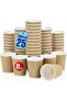 8 oz. Brown Disposable Ripple Insulated Coffee Cups - Hot Beverage Corrugated Paper Cups [25 C