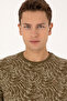 Men's Regular Fit Crew Neck Khaki Sweatshirt 50310314-Vr027 - 2