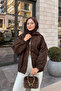 Women's Burnout Floral Detailed Jacket Brown - 5