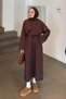 Lace-Up Detailed Dress Bitter Brown