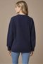 Crew Neck Embroidered Indigo Women's Sweater 25K0313K1 - 3
