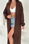 Maxi Boy Oversized Beard Yarn Soft Textured Knitwear Cardigan Aw25Hi0057 - 3