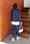 Paneled Sets of Navy Blue with Zipper - 4