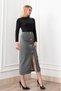 Women's Winter Anthracite Velora Signature Wool Slit Skirt Stylish Daily Comfortable 6825
