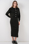 Women's Cardigan Dress Knitwear Two-Piece Set 15960 - Black - 3