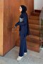 Pocket Detailed Knitwear Set Navy Blue - 2