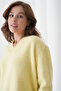 Women's V-Neck Soft Textured Oversized Knitwear Sweater - 2