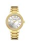9004 Women's Quartz Round Dial Stainless Steel Waterproof Watch - Gold/White