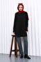 Black Crew Neck Cold Thread Knitwear Tunic - 2