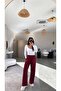 Burgundy Elastic Waist Mrc Pants