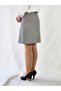 High Waist Woven Fabric Knee-Length Hawkshaw Patterned A-Line Skirt - 5