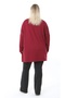 Women's Plus Size Crew Neck Long Sleeve Loose Soft Textured Cupra Fabric Plain Blouse 25081 - 8