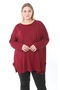 Women's Plus Size Crew Neck Long Sleeve Loose Soft Textured Cupra Fabric Plain Blouse 25081