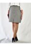 High Waist Woven Fabric Knee-Length Hawkshaw Patterned A-Line Skirt - 6