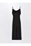 Xside New Black Draped Collar Straight Strap Women's Evening Dress (S4) - 7