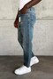 Men's Boyfriend Fit Ripped Detailed Blue Denim Jean Trousers Ke-969 - 4