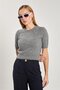 Women's short sleeve knitwear sweater - anthracite