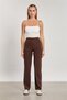 Women's High Waist Palazzo Leggings - Bitter Brown - 4