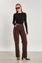 Women's crew neck long sleeve bodysuit with thumb holes - black - 4