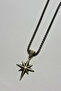 Handcrafted Stainless Steel Chain Men's Necklace with Compass and North Star Motifs - 5