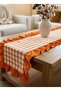 Gingham Patterned Ruffled Elegant Runner 40X140 cm - 2