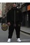 25 Embroidery Detailed Unisex Tracksuit Set – Black - 2