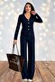 Women's Corded Fabric Fabric Relaxed Fit Two Piece Set – Button up Blouse & Wide Leg Pants 10145 - 2