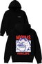 Noodlels for Life Design Printed Oversized Black Hooded Sweatshirt