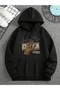 Hustle Make Money Not Friends Printed Hooded Sweatshirt - 2
