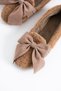 Women's Furry Winter Ballerinas – Plush Bow Non-Slip Sole Outdoor Shoes & Warm House Slippers - 3