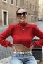Women's Princess Sleeve Skirt with Stones Ribbed Knit Crop Blouse - 2