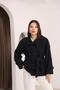 Black Women's Cashmere Mock Neck Buttoned Front Belted Epaulette Coat. 1209