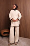 Women's Oversized Tight Knit Slit Hijab Knitwear Set 3133 - 5