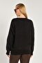 Women's Crew Neck Oversized Sweater - Black - 4