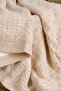 Toffy Beige Checkered Knitted Acrylic Single Baby Kids Blanket 100X100 - 2