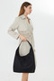 Black Suede Look Women's Shoulder Bag: Stylish and Spacious Everyday Bag Models - 4