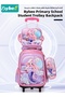 3PCS Children School Bag, Student Rolling Backpacks Set, Trolley School Bag + Lunch Bag + Pencil Cas - 2
