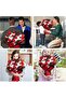 Flower Wrapping Paper 5Pcs, Double Faced Matte Transparent Gift Bouquet Wrapping Paper, Red & Black, 58X58 C - 5