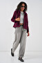 Women's Short Cashmere Jacket 1305 - Burgundy - 2