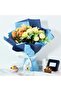 Flower Wrapping Paper 20Pcs, Double Sided Matte Transparent Bouquet Wrapping Paper, Light & Dark Blue, 58X58 cm - 3